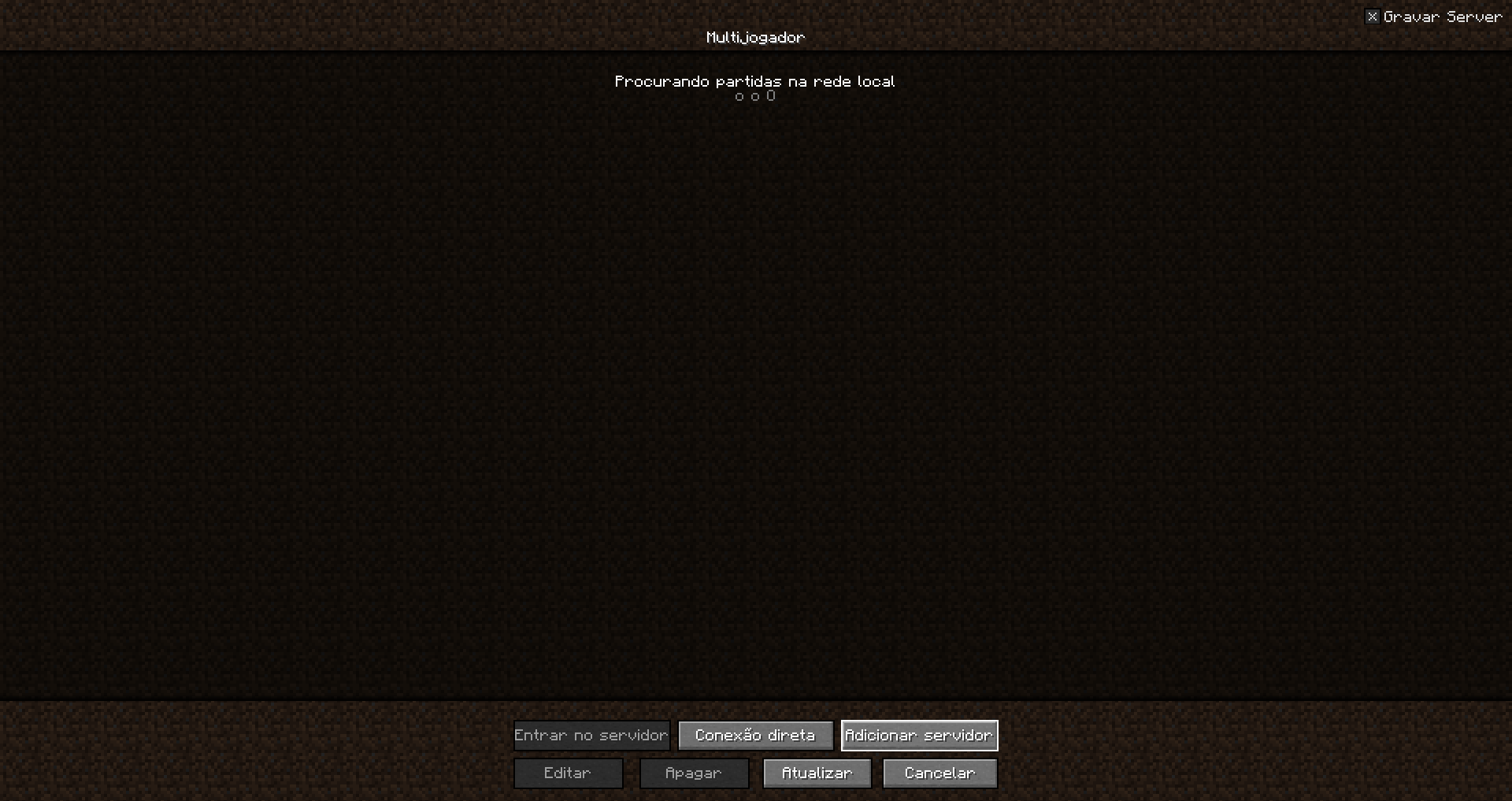 Selecionar Adicionar Servidor